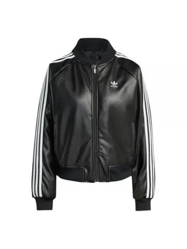 SST Pleather Loose Padded Jacket Black - ADIDAS - BALAAN 2