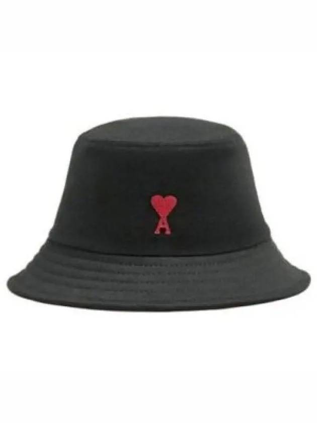 De Coeur Embroidery Bucket Hat Black - AMI - BALAAN 2