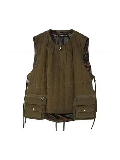 Wax Coated Padded Turtle Vest Khaki - ANDERSSON BELL - BALAAN 2