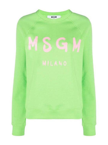 Milano Brushed Logo Sweatshirt Green - MSGM - BALAAN 1