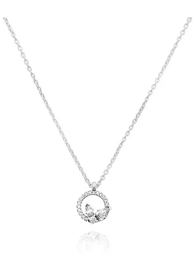 Sparkling Herbarium Circle Cluster Necklace Silver - PANDORA - BALAAN 4