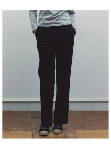 SEMI WIDE CORDUROY PANTS NAVY - BENSIMON - BALAAN 1