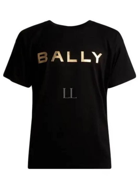 Logo Printed Short Sleeve T-Shirt Black - BALLY - BALAAN 2