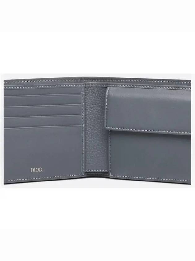 Grain Leather CD Icon Compact Half Wallet Deep Grey - DIOR - BALAAN 5