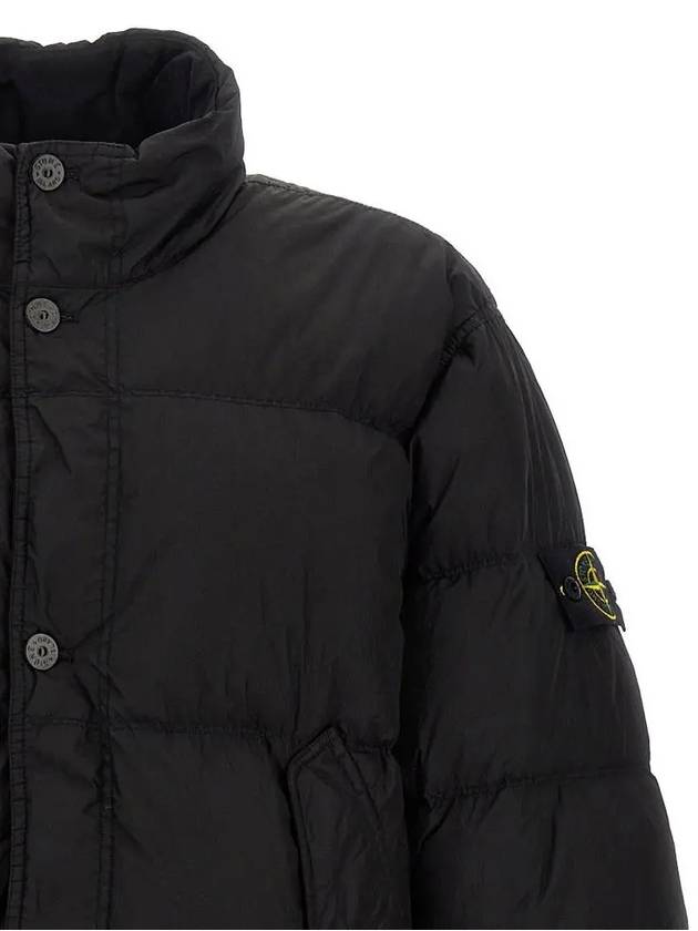 Garment Dyed Crinkle Reps Down Padding Black - STONE ISLAND - BALAAN 4