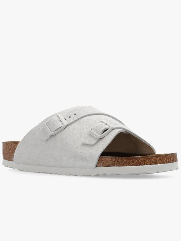 Zurich Suede Leather Slippers Antique White - BIRKENSTOCK - BALAAN 5