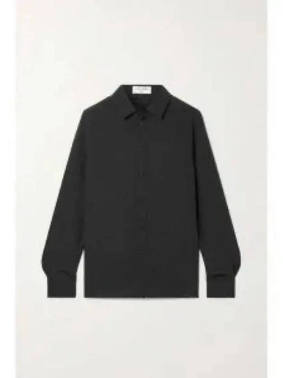 Basic Slim Fit Silk Shirt Black - SAINT LAURENT - BALAAN 2