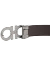 Gancini Reversible Adjustable Leather Belt Black Dark Brown - SALVATORE FERRAGAMO - BALAAN 6