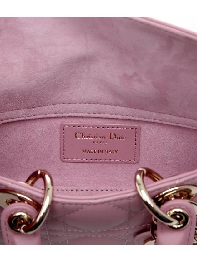 Lady D Joy Cannage Lambskin Micro Tote Bag Antique Pink - DIOR - BALAAN 7