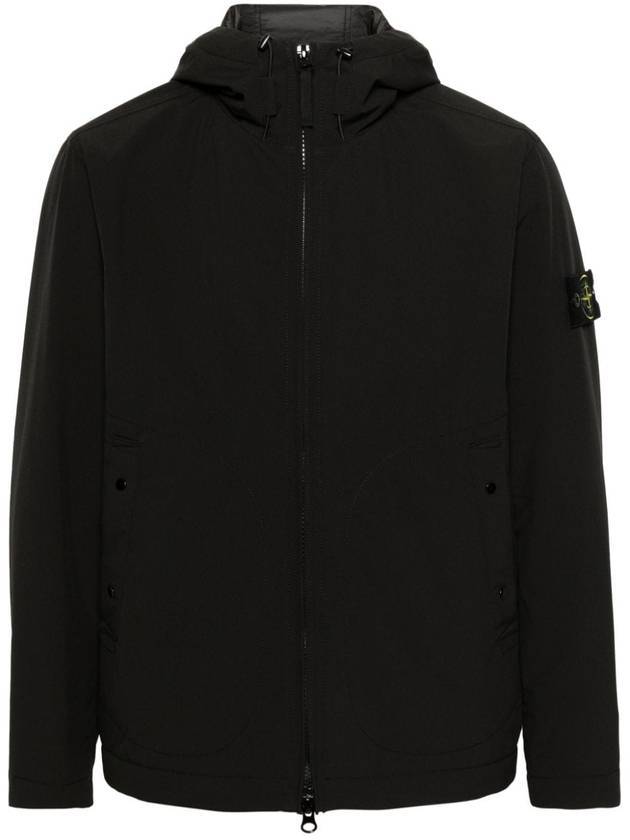 Compass Badge Hooded Jacket Black - STONE ISLAND - BALAAN 1