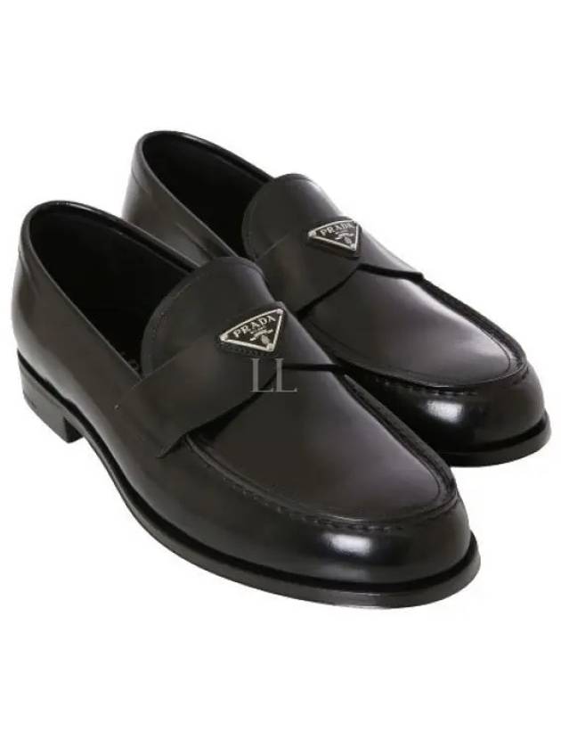 Brushed Leather Loafers Black - PRADA - BALAAN 2