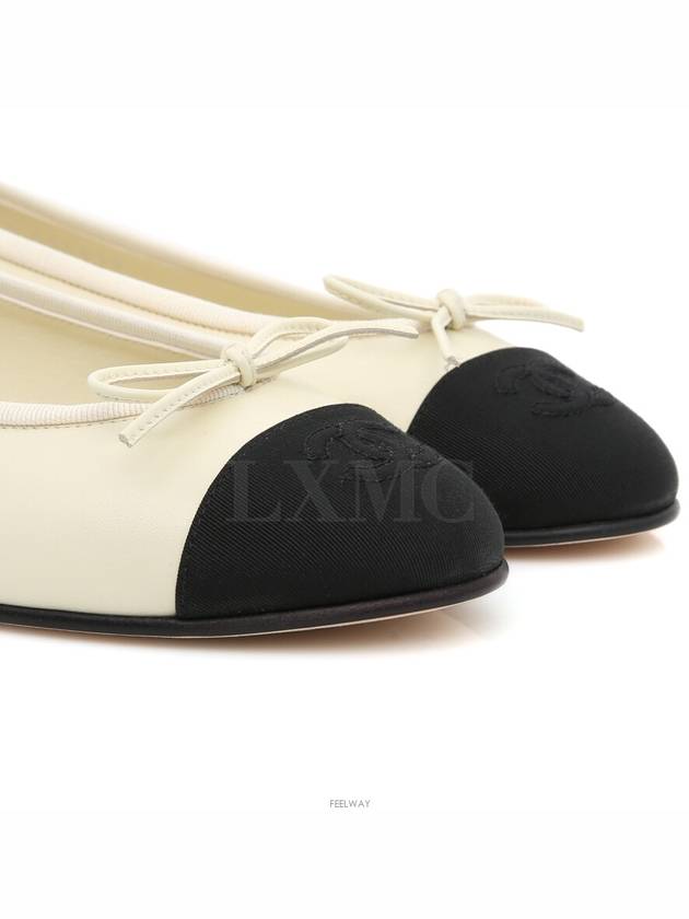 Classic ballerina ballet flat shoes white two tone G02819 Cambon - CHANEL - BALAAN 7