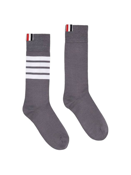 4 Bar Stripe Socks Medium Gray - THOM BROWNE - BALAAN 1
