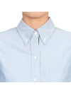 Button Down Cotton Oxford Long Sleeve Shirt Light Blue - THOM BROWNE - BALAAN 8