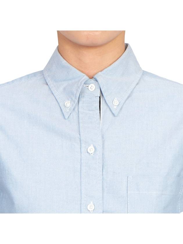 Button Down Cotton Oxford Long Sleeve Shirt Light Blue - THOM BROWNE - BALAAN 10