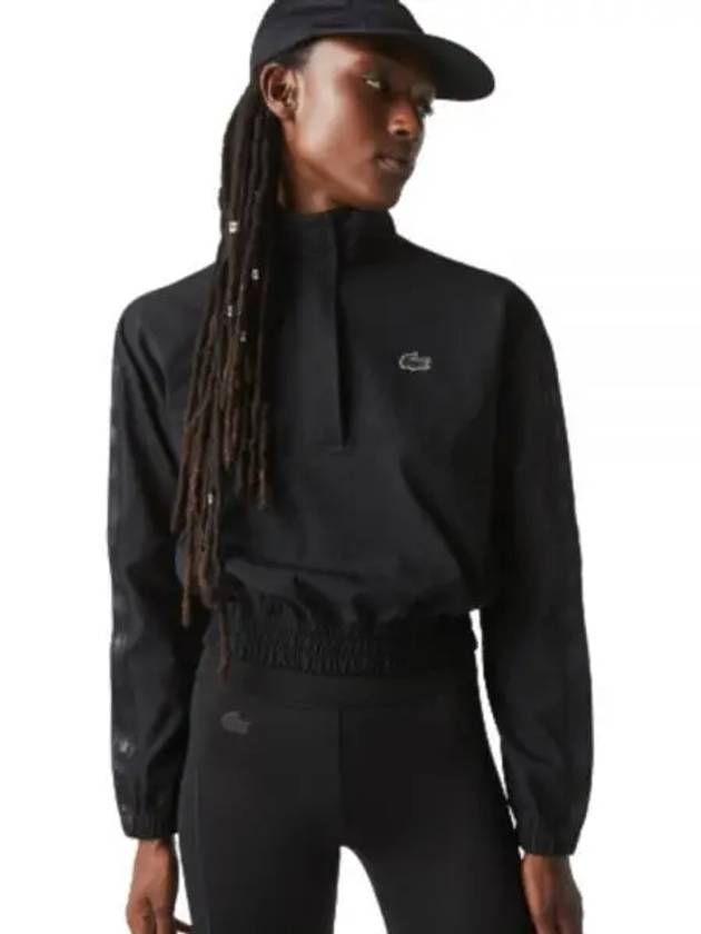 Women's Sports Loose Fit Track Jacket Black - LACOSTE - BALAAN 2