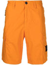 Men's Logo Patch Cargo Shorts Orange - STONE ISLAND - BALAAN 2