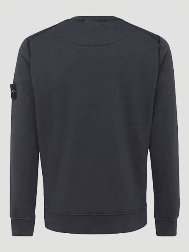 Brushed Cotton Fleece Garment Dyed Crewneck Sweatshirt Lead - STONE ISLAND - BALAAN 3