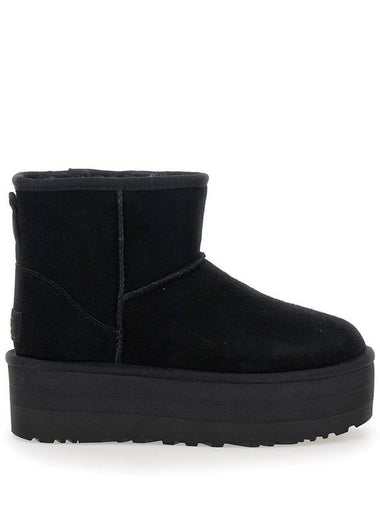 'Classic Mini Platform' Black Ankle Boots With Platform In Suede Woman - UGG - BALAAN 1