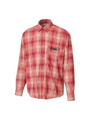 OV Fringe Check Shirt Pink - LECYTO - BALAAN 1