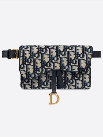 Oblique Jacquard Saddle Belt Pouch Bag Blue - DIOR - BALAAN 2