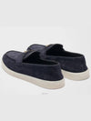 Triangle Logo Suede Leather Loafers Blue - PRADA - BALAAN 7