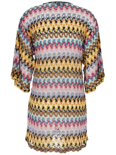 Multicolor Dress With Zig Zag Motif And Laces On The Front In Cotton Woman - MISSONI - BALAAN 2