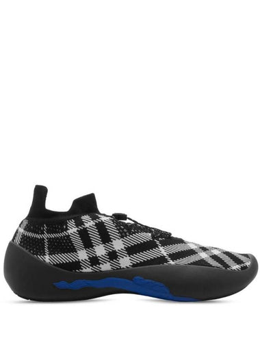 Check Knit Neptune Low Top Sneakers Eclipse - BURBERRY - BALAAN 1