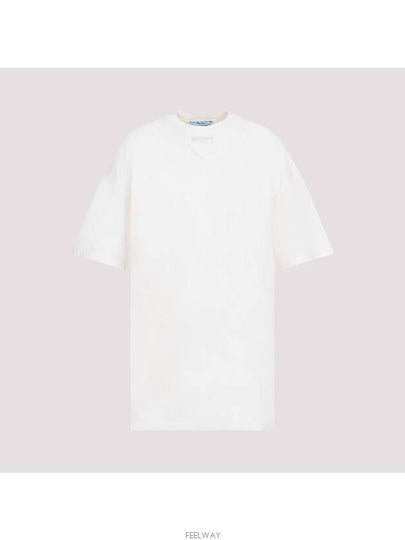 Triangle Logo Short Sleeve T-Shirt White - PRADA - BALAAN 2