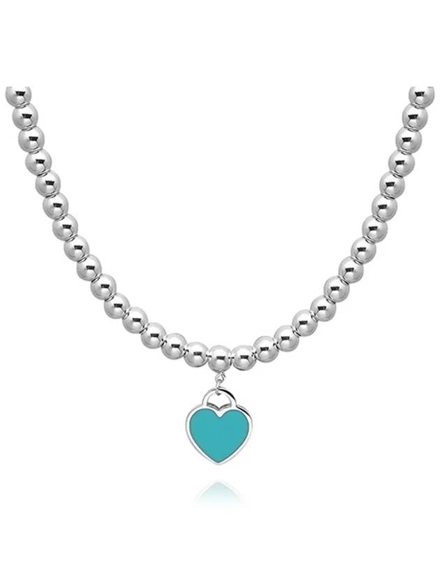 Heart Attack Bead Necklace Mint Green Silver - TIFFANY & CO. - BALAAN 4