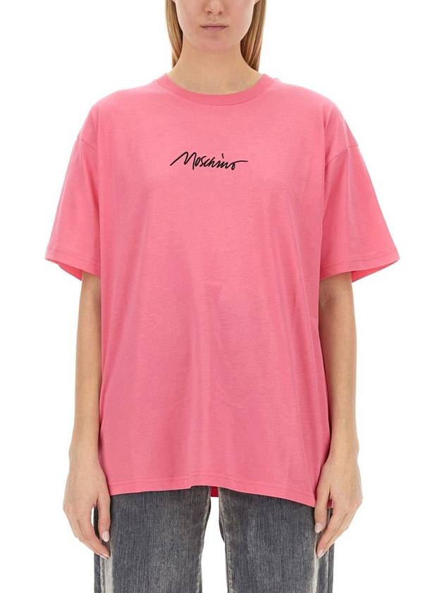 short sleeve t-shirt 07020541 2208 PINK - MOSCHINO - BALAAN 2