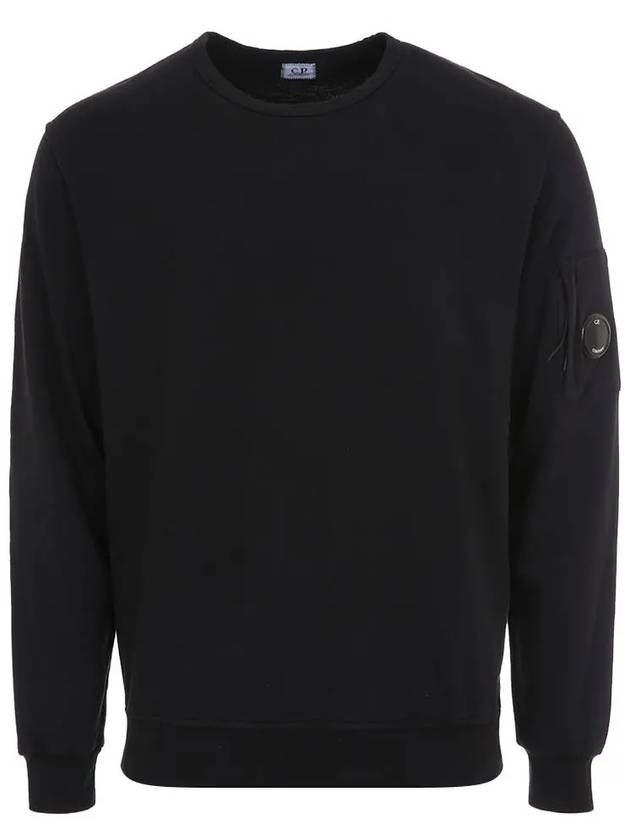 Light Fleece Crew Neck Sweatshirt Black - CP COMPANY - BALAAN 3