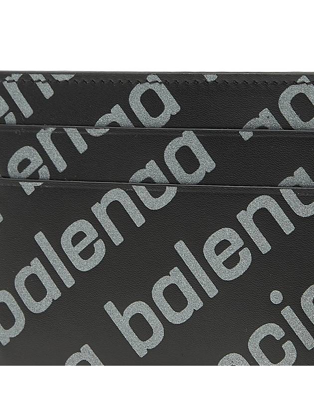 Reflective Silver Logo Print Card Wallet Black - BALENCIAGA - BALAAN.