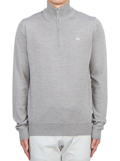 Kian Half Zip-Up Knit Top Melange Grey - J.LINDEBERG - BALAAN 2