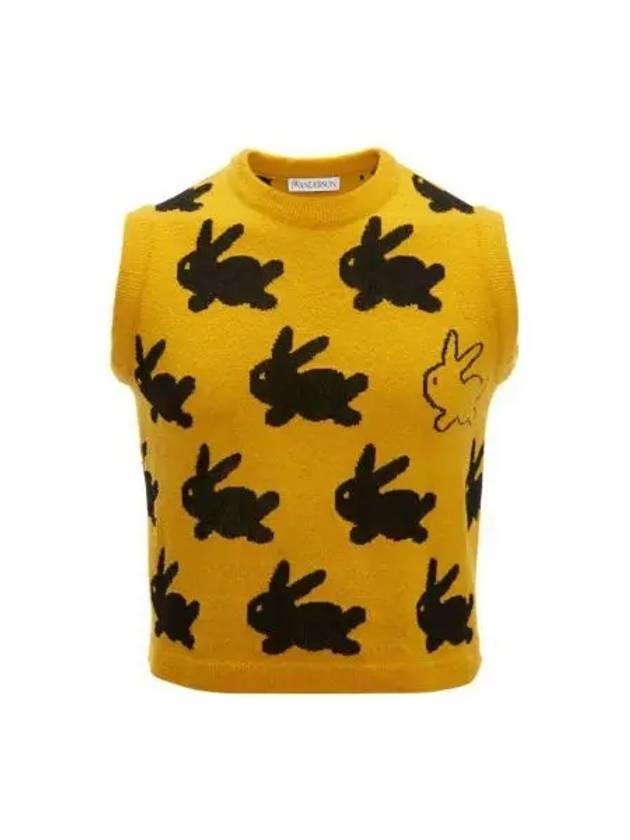 Allover Bunny Sleeveless Knit Top Yellow - JW ANDERSON - BALAAN 2