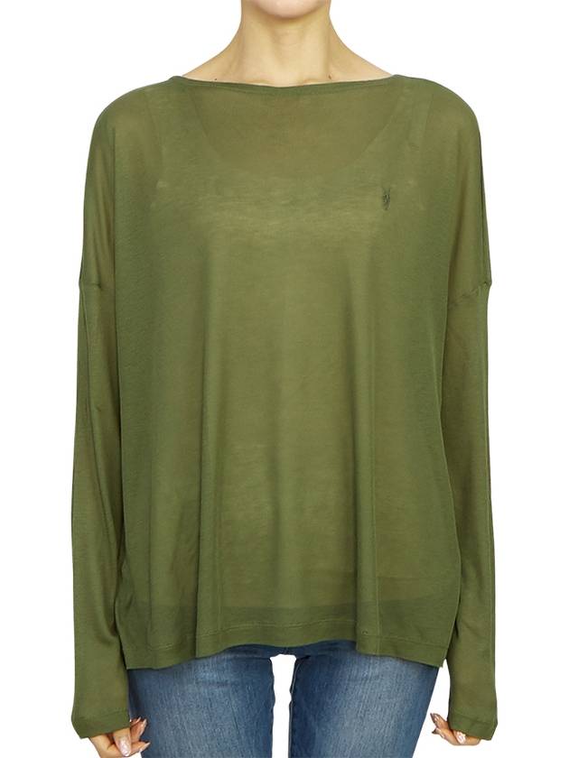 Rita Francesco Women's Long Sleeve TShirt WM113Y GREEN OASIS - ALLSAINTS - BALAAN 1