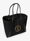 Black Gold Canvas Cassandra Rive Gauche Emblem Tote Bag 780096 FAC3I 1075 - SAINT LAURENT - BALAAN 6