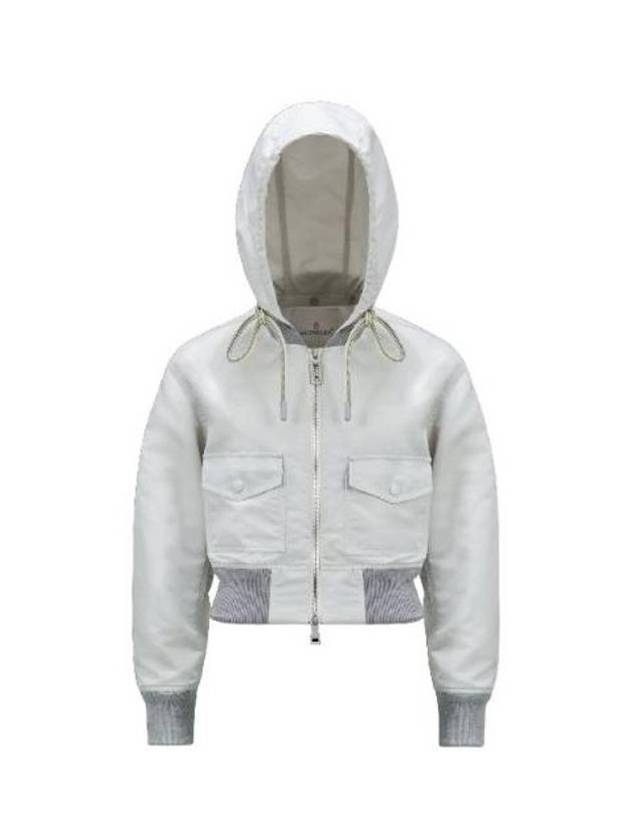 Briseo Satin Bomber Jacket Light Grey - MONCLER - BALAAN 1