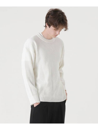 Crew Neck OverKnit Top Hachi Sweatshirt Ivory - PEPPERSEASONING - BALAAN 1