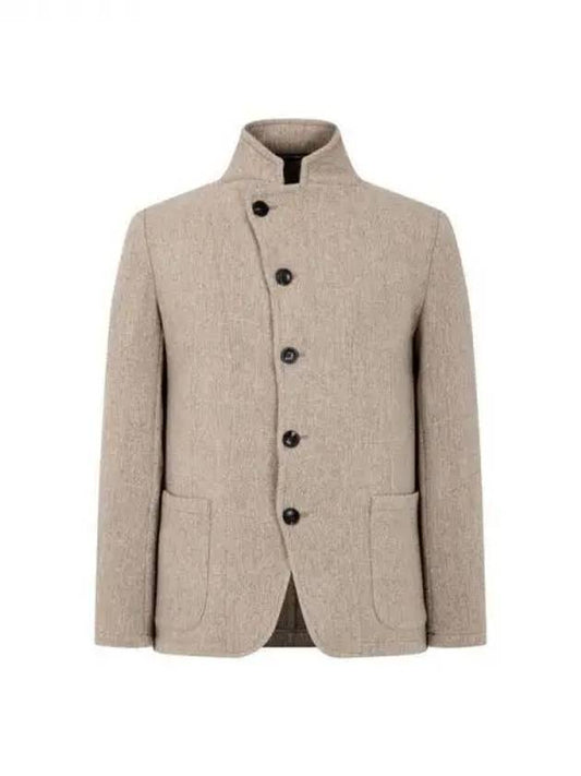 Men s Button Detail Casual Jacket Taupe 271473 - EMPORIO ARMANI - BALAAN 1