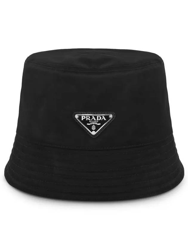 Re-Nylon Triangle Logo Bucket Hat Black - PRADA - BALAAN 2