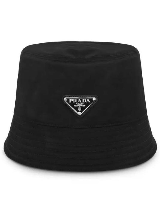 Re-Nylon Triangle Logo Bucket Hat Black - PRADA - BALAAN 2