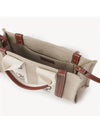 Woody Small Canvas Tote Bag White Brown Beige - CHLOE - BALAAN 4