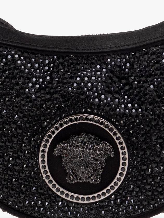 Crystal Repeat Mini Hobo Shoulder Bag Black - VERSACE - BALAAN 7