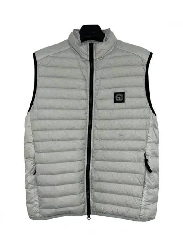 Loom Woven Chambers Nylon Down Vest Light Grey - STONE ISLAND - BALAAN 2