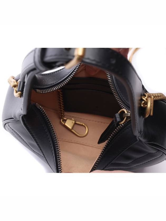 GG Marmont Half Moon Mini Bag Black - GUCCI - BALAAN 7