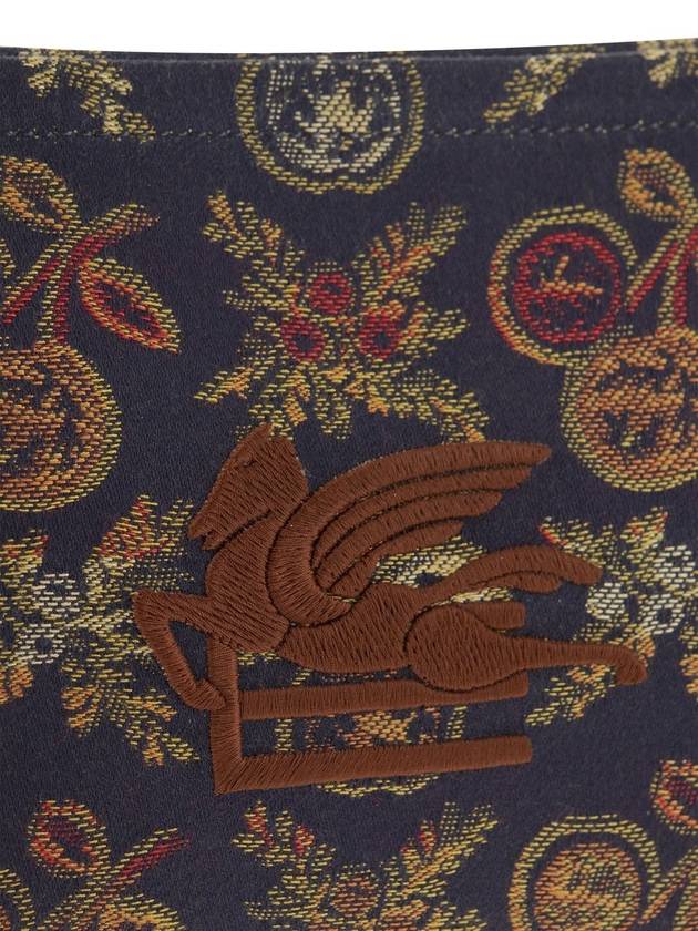 Embroided Logo Jacquard Clutch Bag Navy - ETRO - BALAAN 5