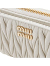 Matelasse Logo Zip Around Half Wallet White - MIU MIU - BALAAN 7