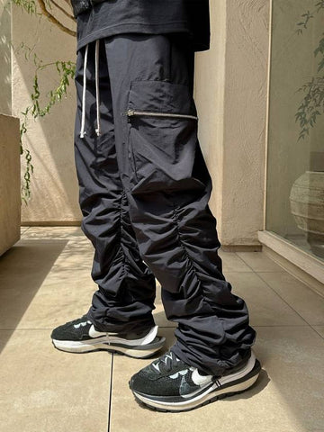 Nylon Shirring Cargo Pants Black - CLACO - BALAAN 1