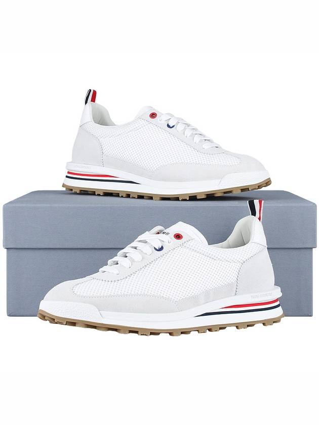 Fine Kid Suede Tech Runner White - THOM BROWNE - BALAAN 11